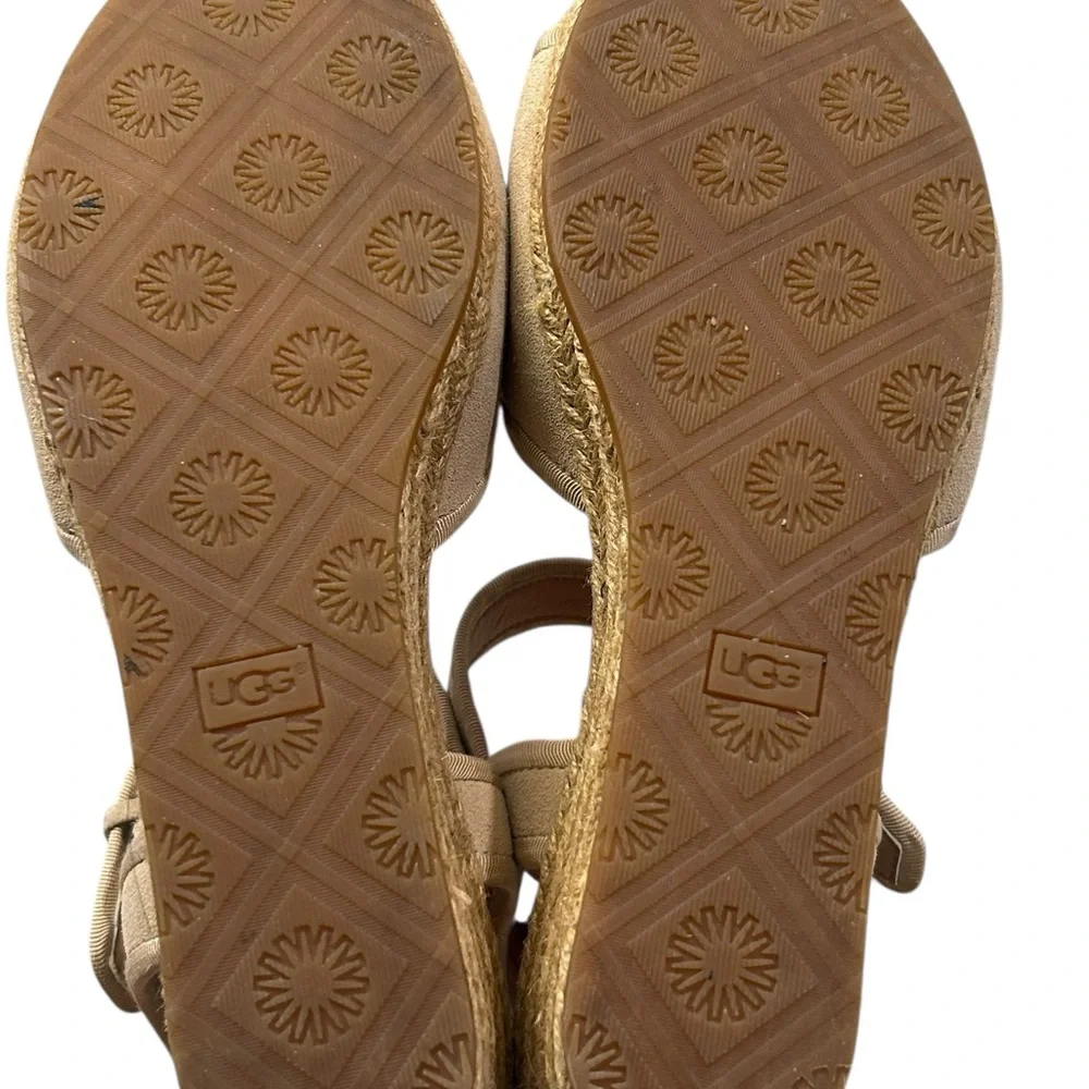 UGG Maybell Wedge Espadrille Suede‎ and Weave Women’s Sandals Size 9 US